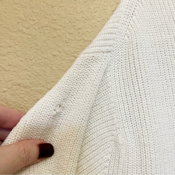 Aritzia Wilfred Ribbed High Neck Sweater Relaxed Fit Cream Size XS - Picture 6 of 9